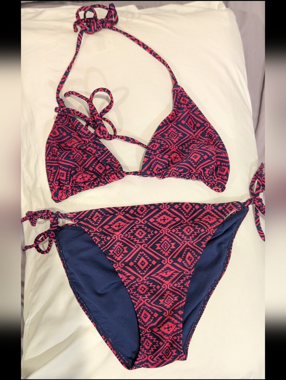 Pink/Navy Tribal Print Bikini Set